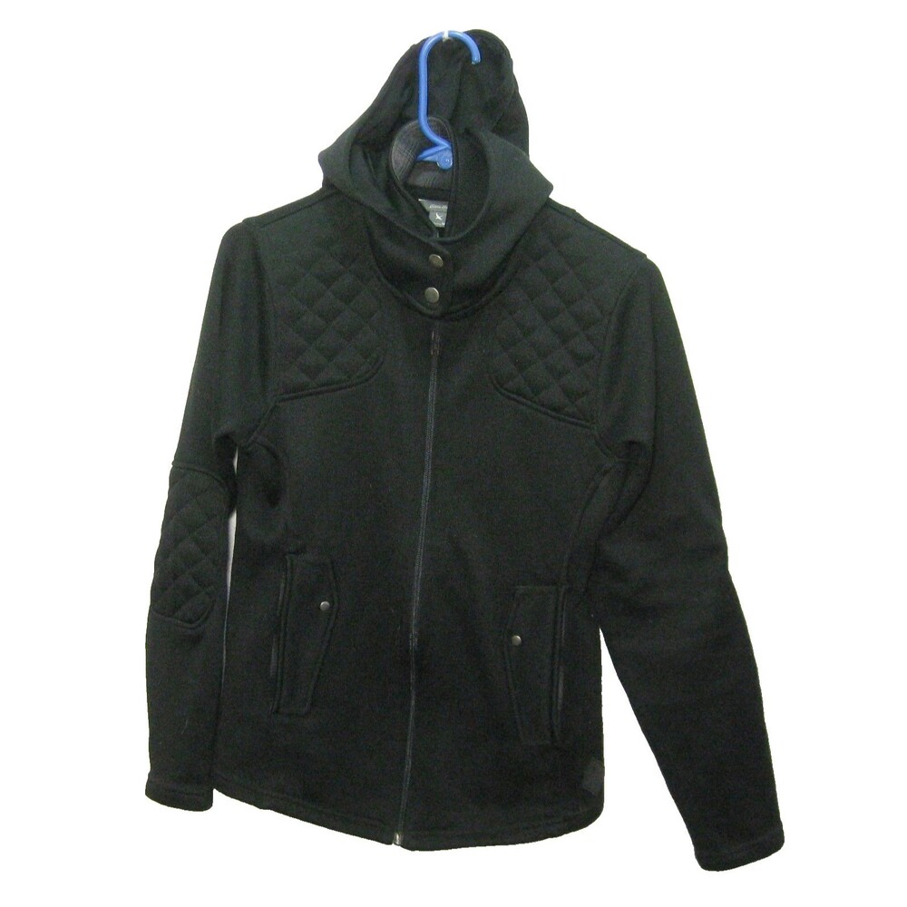 Eddie Bauer Hoodie Jacket Womens Medium Hooded Full Zip Fleece Flannel Coat Top
